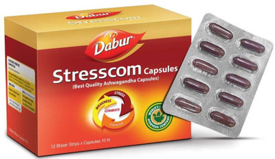 Dabur Stresscom Capsules(Pack of 2, 120 Capsules)
