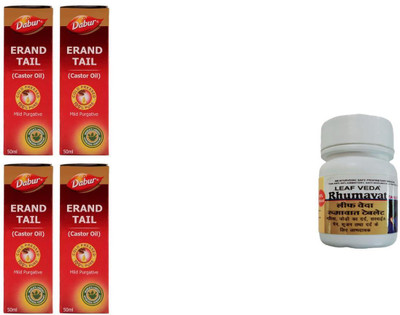 Dabur Erand Tail For Constipation With Leaf Rhumawat 30 Tab(Pack of 5, 200 ml)