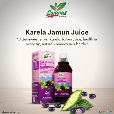 Swaras Herbals Karela Jamun with Neem & Giloy-Effective Remedy for Blood Sugar Masnagement(500 ml)