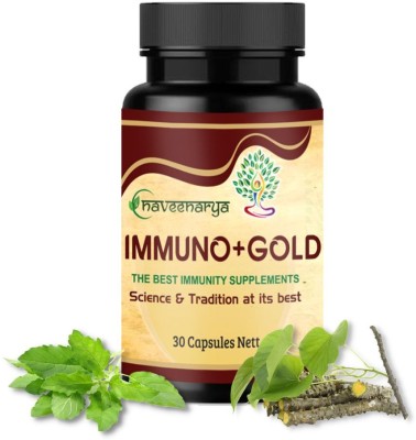 Ayurveda Yogashram Remedies Immuno+Gold Immunity Booster Tablets |Rich in Antioxidants | Ayurvedic Capsules