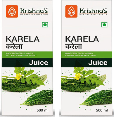 Krishna's Herbal & Ayurveda Karela Juice | Natural Blood Purifier and Helps Manage Blood Sugar | Improves Digestion | Good Source of Vitamin A,C and Iron | Pack of 2 | 500ml Each(Pack of 2, 1000 ml) Krishna's Herbal & Ayurveda Karela Juice | Natural Blood Purifier and Helps Manage Blood Sugar | Improves Digestion | Good Source of Vitamin A,C and Iron | Pack of 2 | 500ml Each(Pack of 2, 1000 ml)