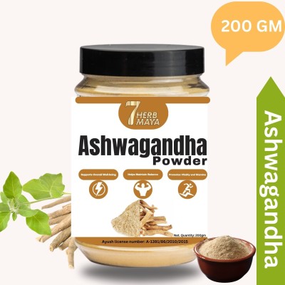 7Herbmaya Pure and Natural Ashwagandha Powder | Ayurvedic Ashwagandha Curan Each 200g