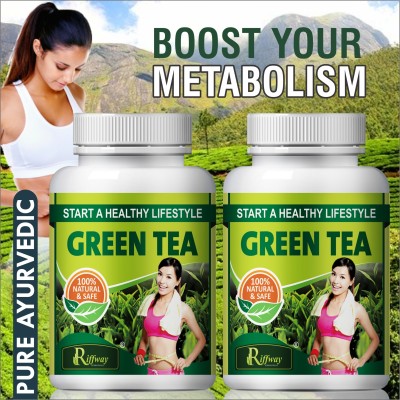 Riffway Green Tea Health Pill Green Tea Capsule Reduce Excess Body Fat(Pack of 2)