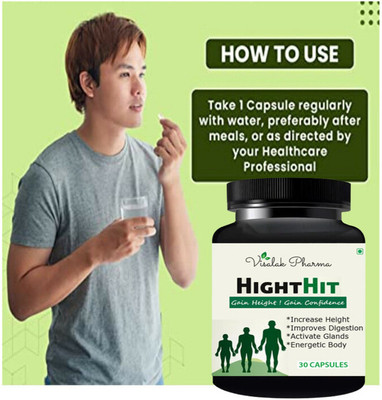 visalak pharma Hight Hit AYURVEDA Growth UP - Boost Your Height With Height Increase Supplement(30 Capsules)