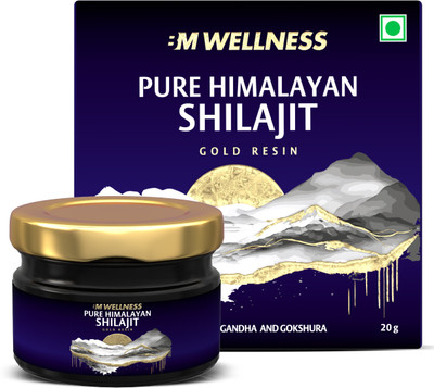 BM WELLNESS Pure Himalayan Shilajit Gold Resin, With 24K Gold, For Stamina & Vitality(20 g)