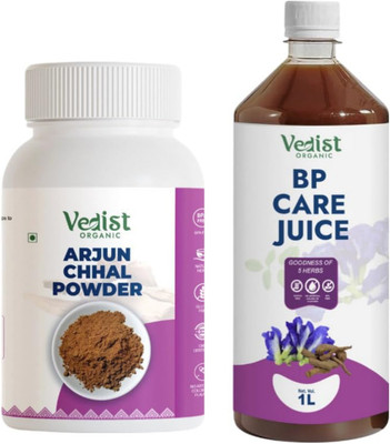 Vedist Organic Vedist Arjun Chhal 100g & BP Care Juice 1L | Heart & BP Support(1300 g)