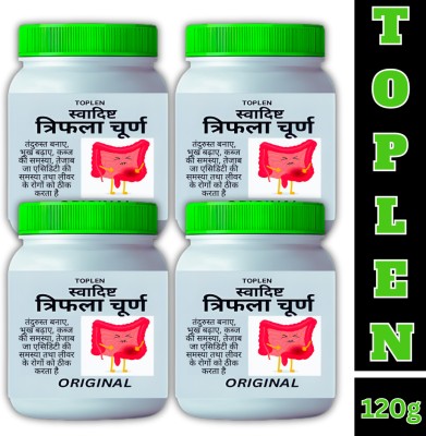 Toplen Triphala powder Provides Quick Relief for Acidity, Gas, and Constipation(Pack of 4)