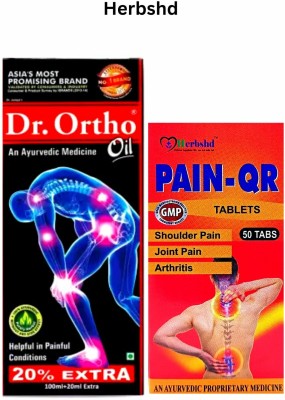 HERBSHD DR. Ortho Oil 120ml & Pain-QR 50Tablets For Joint Pain Relief (Pack of-Two)(Pack of 2)