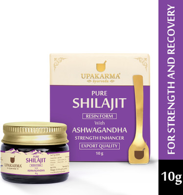 UPAKARMA Pure Shilajit Resin with Ashwagandha to Boost Performance, Power, and Stamina(10 g)