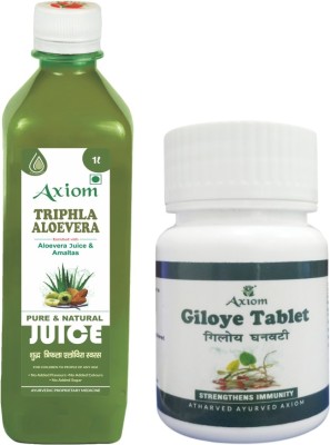 AXIOM Triphla Aloevera Juice 1000ml With Giloye Tablets(Pack of 2)