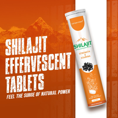 CaptainFitness Pure Shilajit Effervescent Tablets | Boost Performance and Stamina(20 Tablets)