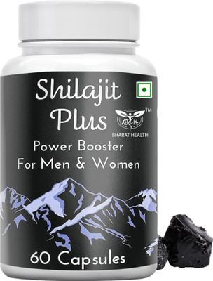 BHARAT HEALTH AYURVEDIC SHILAJIT+ P0WER B00STER 60veg capsules pack of 1(60 Capsules)