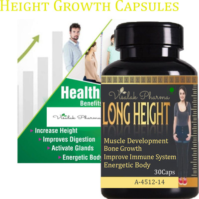 visalak pharma Long Height-Height Maximizer capsules For Bone Density Enhancement(30 Capsules)