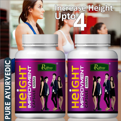 Riffway Height Improvement Herbal Formula Speed Up Grow Taller In All Ages(Pack of 2, 120 Capsules)