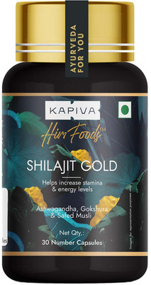 Kapiva Shilajit Gold 30 Capsules | Contains 24 Carat Gold | Boosts Stamina In 4 Weeks(30 Capsules)