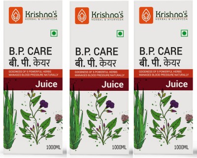 Krishna's Herbal & Ayurveda B.P. Care Juice | Helps in Controlling High Blood Pressure | Boosts Metabolism(Pack of 3)