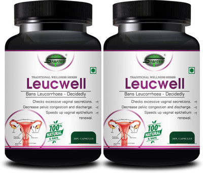 Sabates Leucewell | Herbal Pills Disappears White Patches & Delayed Periods Pain(Pack of 2, 60 Tablets)