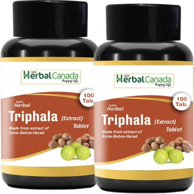 Herbal Canada Triphala Tablets | 100 Veg Tablets (Pack of 2) | Supports Healthy Digestion(Pack of 2)