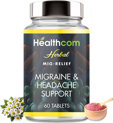 Healthcom Ayurvedic MigraRelief: Migraine & Headache Support | Fast-Acting Migraine Relief(60 Tablets)