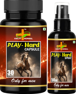 VIKJIT HERBALS PLAY-HARD COMBO(30 Capsules, 50 ml)
