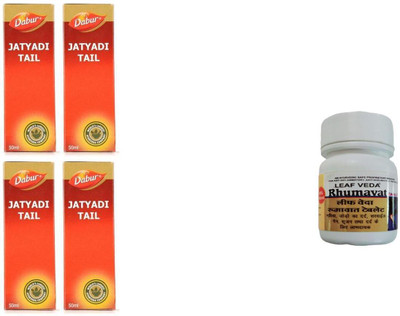 Dabur Jatyadi Tail For skin inflammatio With Leaf Rhumawat 30 Tab(Pack of 5, 200 ml)
