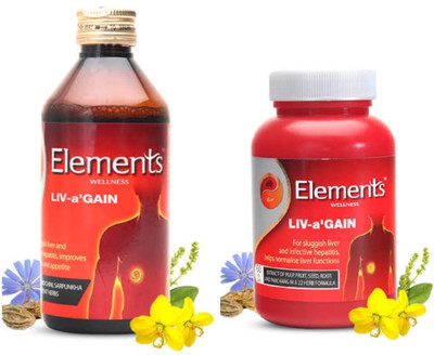 Elements Wellness Liv-a Gain Liquid And capsule combo Ayurvedic(Pack of 2, 200 ml)