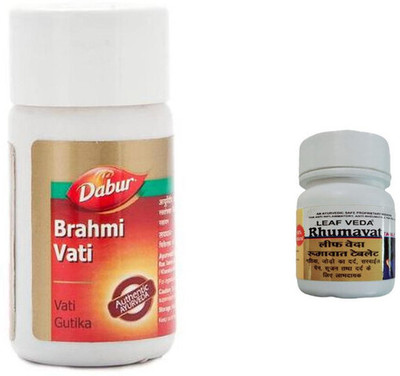 Dabur Brahmi Vati for ingredients With Leaf Rhumawat 20 Tab(Pack of 2, 40 Tablets)