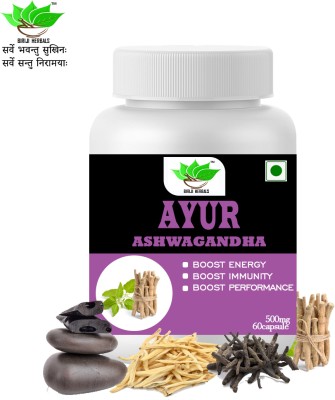 BIRJI HERBALS AYURVEDIC AYUR ASHWAGANDHA 60veg capsules pack of 1