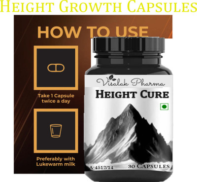 visalak pharma Height Cure- Height Growth Ayurvedic Capsule Powerful herbal formula PACK-1(30 Capsules)