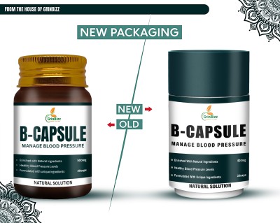 grinbizz B-Capsule To Support Healthy Heart|BP Normal|Improve Blood Flow|BP Care(Pack of 3)