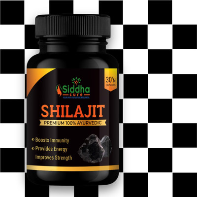 Siddha cure Ayurvedic Shilajit Capsules – All-Natural Solution for Stamina & Vitality(30 Capsules)