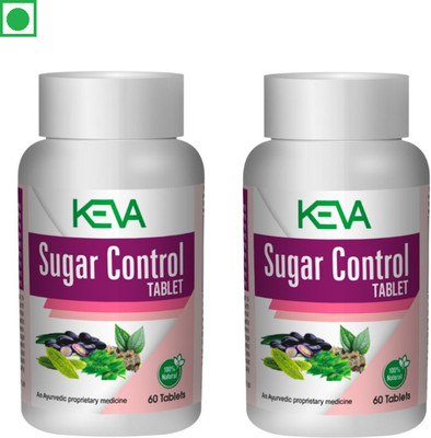 KEVA Sugar Control Tablet Helps to Control Diabetes and Sugar (Pack Of 2x60 tablets)(Pack of 2, 120 Tablets)