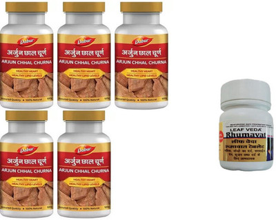 Dabur Arjun Chhal Churan For Heart Health With Leaf Rhumawat 20 Tab(Pack of 6, 500 g)