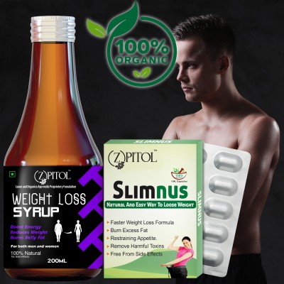 ZPITOL Slimnus Weight Loss Capsule & Syrup Combo - Burn Fat Without Diet- Men Women(Pack of 2)