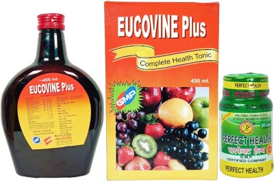 Maadurga ayurved bhander EUCOVINE PLUS TONIC & PERFECT HEALTH CAPSULE FOR FAMILY HEALTH|(Pack of 2)