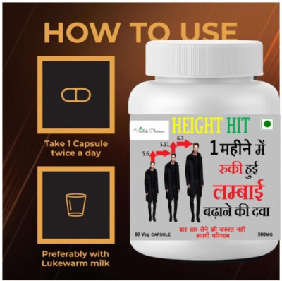 visalak pharma Height Hit Tablets For Helps To Grow Longer & Gain Inches For Kids Men-Women