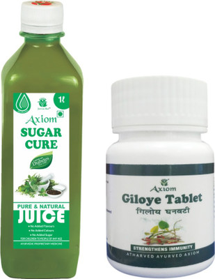 AXIOM Sugar Cure Juice� With Giloye Tablets Combo�(Pack of 2, 1000 ml, 100 Tablets)