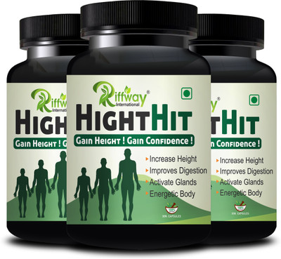 Riffway Height Hit Herbal Pill | Height Capsule For Bones-Deficiency(Pack of 3, 90 Capsules)