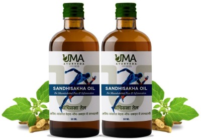 Uma Ayurveda Sandhisakha Ayurvedic Oil Helpful in Bone Joint Muscle Care Pain Relief (50ml)(Pack of 2)