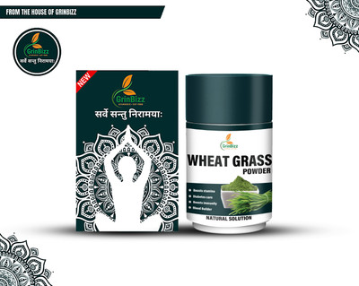 grinbizz Wheat Grass Powder Digestion Support/Increase Red Blood Cells/Boost Energy Level(75 g)