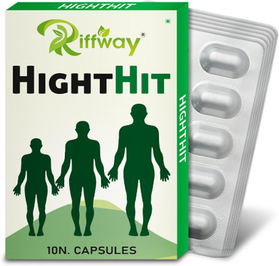 Riffway Height Hit Organic Tablet Developes Length of Bones Gains Stops Height(Pack of 6, 60 Capsules)