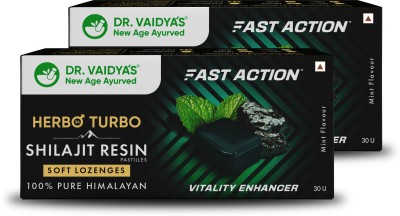 DR. VAIDYA'S Dr. Vaidya’s Herbo24Turbo Shilajit Resin Lozenges | 60 Lozenges(Mint Flavour)(Pack of 2)