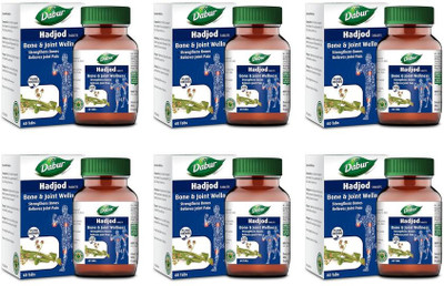 Dabur Hadjod Tab Hadjod Tablets (60 tablet) For maintaining healthy bone density(Pack of 6, 360 Tablets)