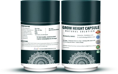 grinbizz Grow Height Capsule Growth Support & Height Gainer/For Kids/Teens & Young Adults(3 x 30 Capsules)