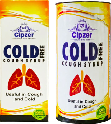 CIPZER Cold Free Syrup 100 ML & 200 ML Relief From Dry Cough, Cold & Throat Irritation(Pack of 2, 100 ml, 200 ml)