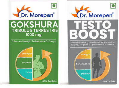 Dr. Morepen Combo of Testo Boost & Gokshura For Men(Pack of 2, 120 Tablets)