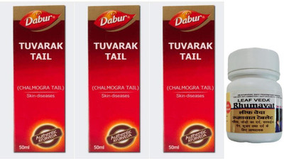 Dabur Tuvarak Tail For Skin Diseases With Leaf Rhumawat 30 Tab(Pack of 4, 150 ml)