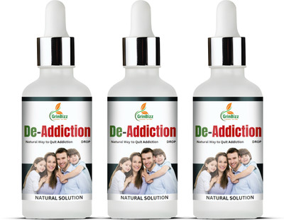 grinbizz De-Addiction Drop Ayurvedic Treatment For Stop Nasha|Alcohol ,Smoking Stop Drop(Pack of 3, 90 ml)