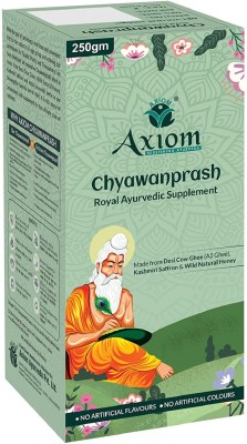 AXIOM Royal Ayurvedic Chyawanprash 250gm | 2X Immunity | Made With Deshi Cow Ghee(A2 Ghee), Kashmiri Saffron & Wild Natural Honey | WHO GMP, GLP Certified Product | No Artificial Colour & Flavours