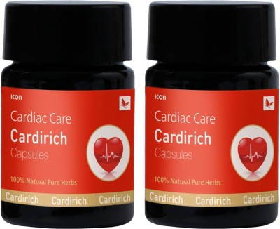 Cardirich Capsules 10's Jar| 20 Ingredients | Improves Heart functioning(Pack of 2)